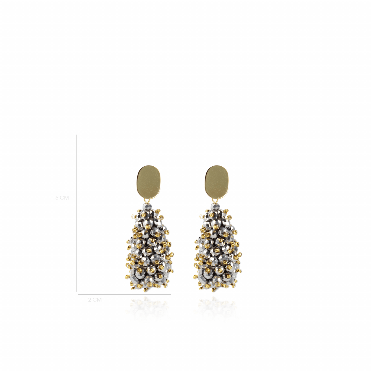 Zilver Gouden oorbellen Bella Glassberry Cone Double Stoneslott-theme.productDescriptionPage.SEO.byTheBrand