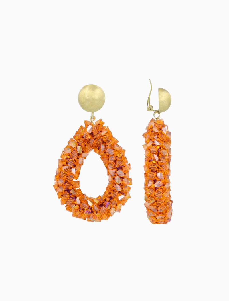 Orange Ohrringe Marieke Drop L Raw Clip