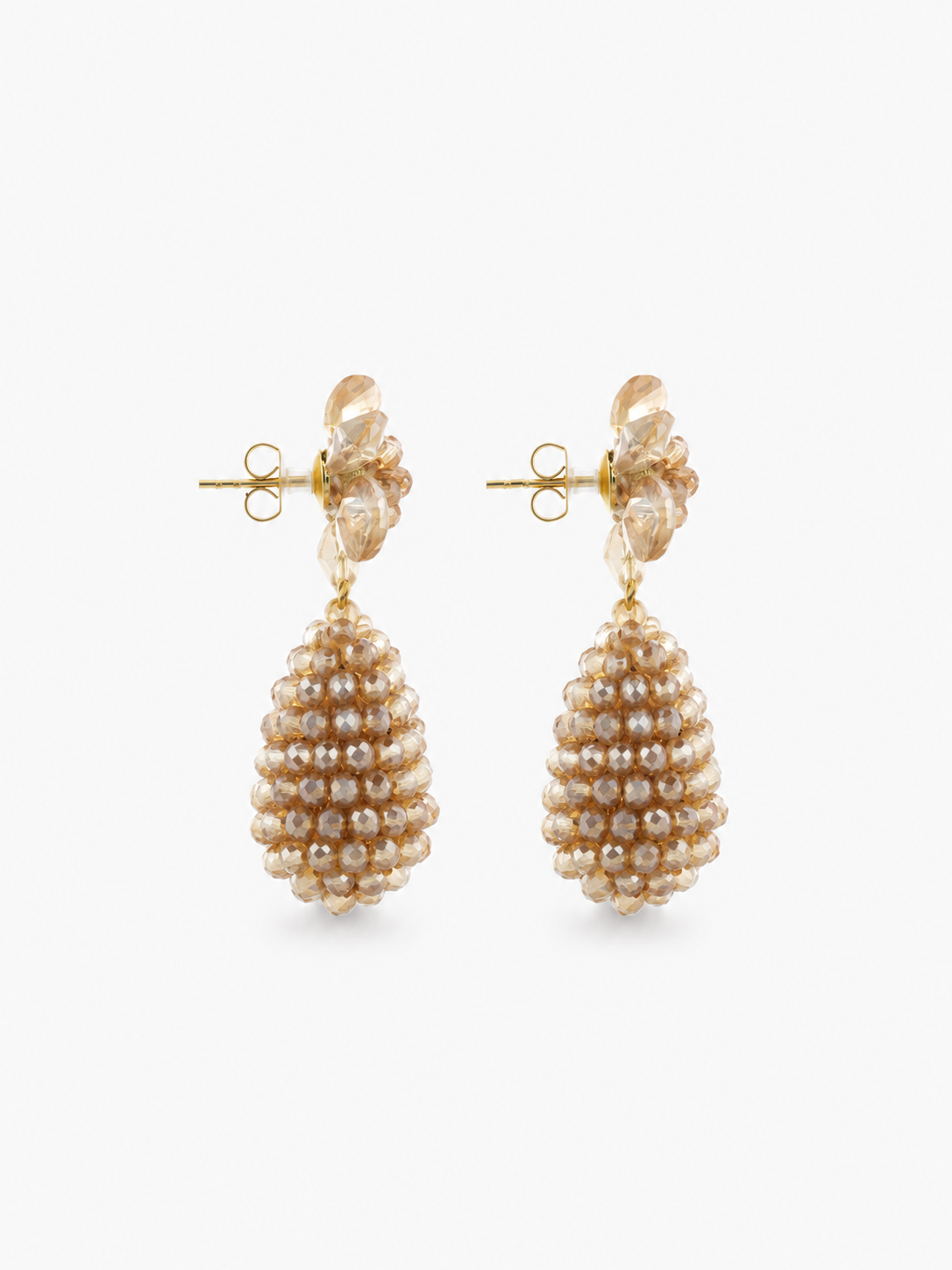 Amy – Cone with Flower Stud Oorbellen XS – Champagne