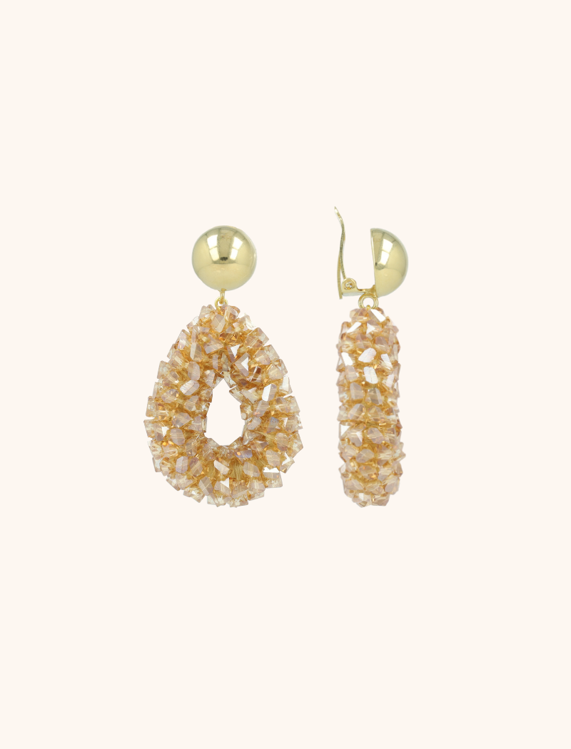 Beige Oorbellen Marieke druppel S Raw Cliplott-theme.productDescriptionPage.SEO.byTheBrand