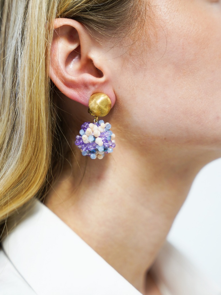 Mixed Paars Oorbellen Clip Louise Glassberry Globe S Double Stones Tonal