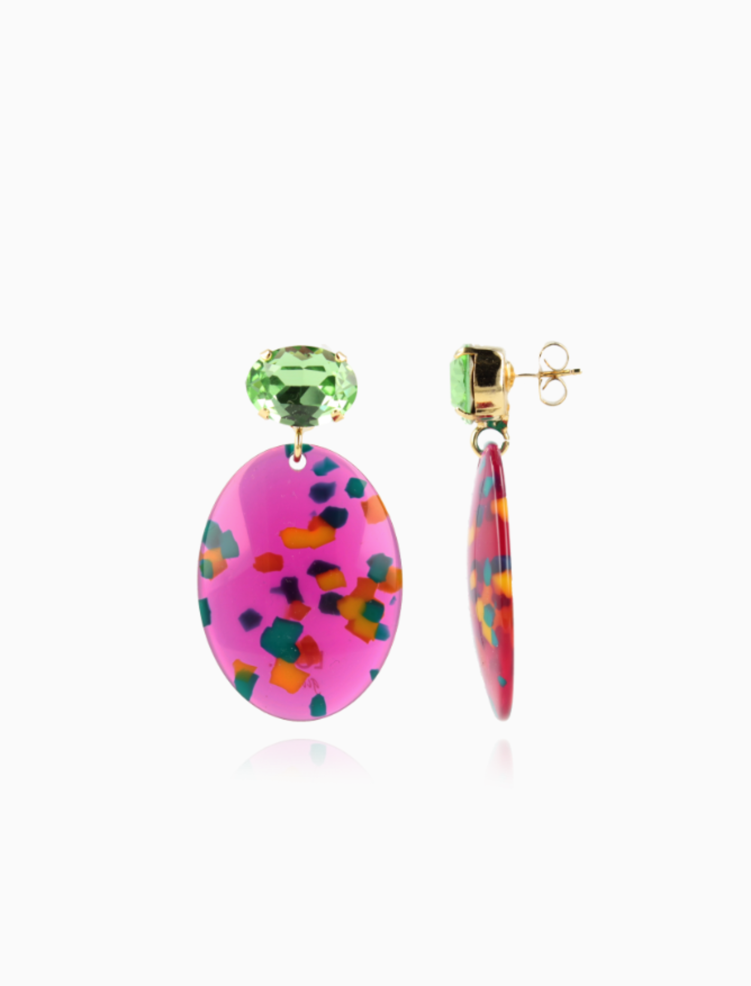 Mixed Fuchsia Ohrringe Celia Bugle L Zirkonia Peridot