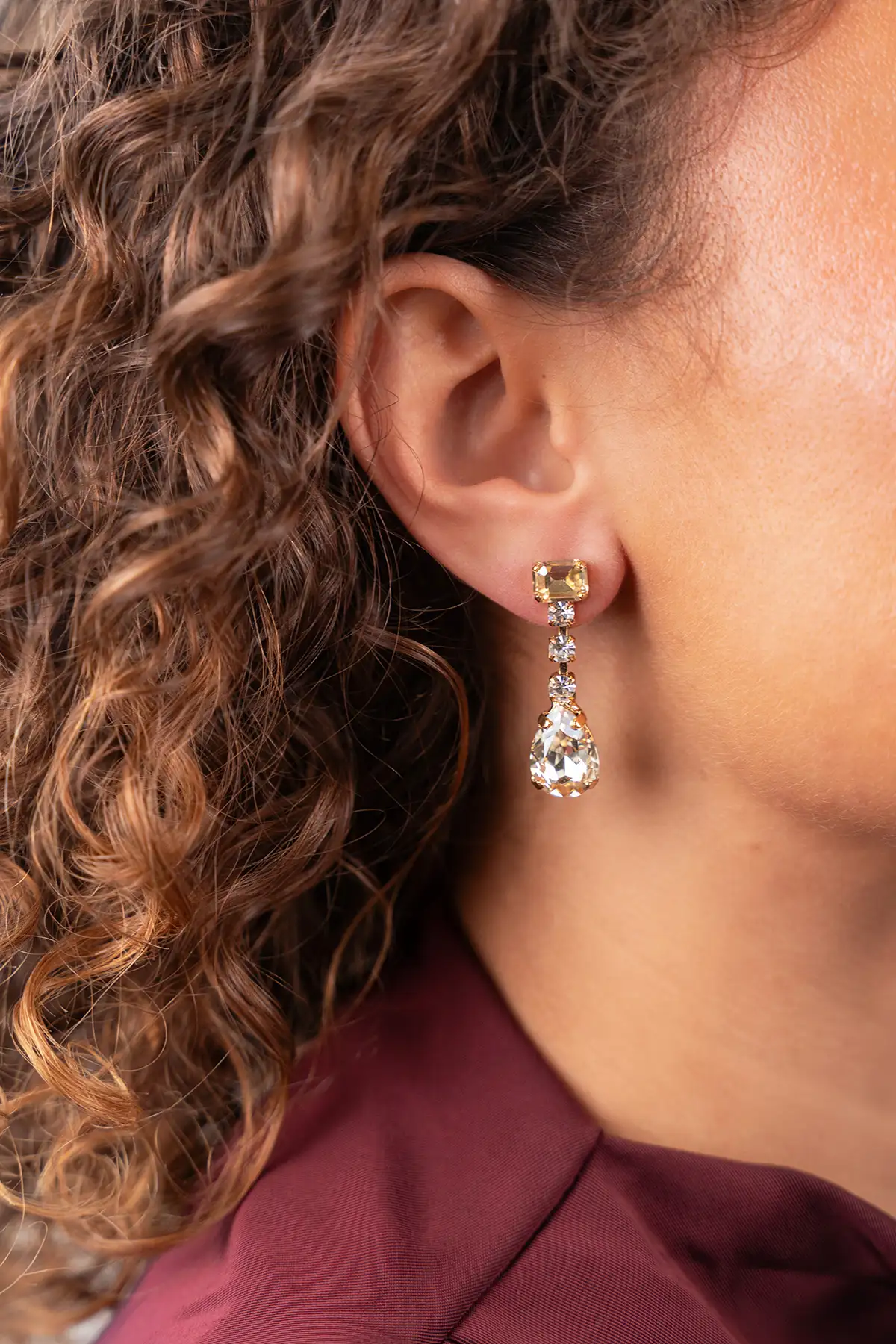 Kristallen Oorbellen String Teardrop S Joan