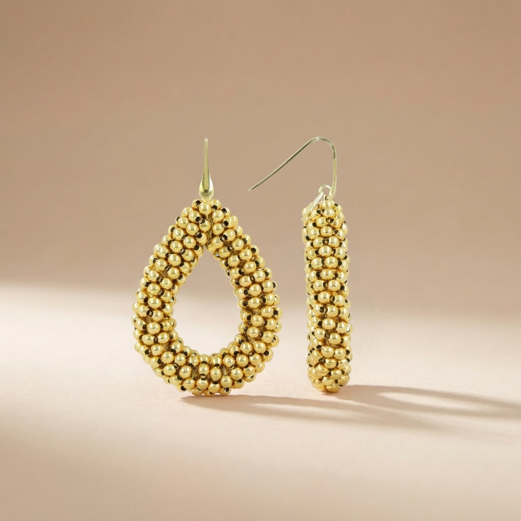 Gold Earrings Berry Drop L