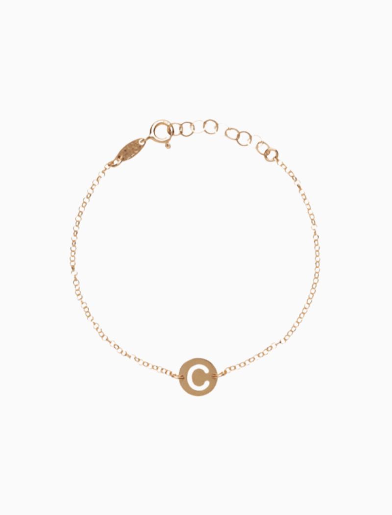 rosefarbenes Initialen-Armband klein