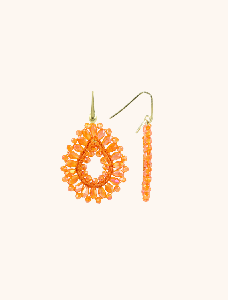 Orange earrings Robin drop S lion