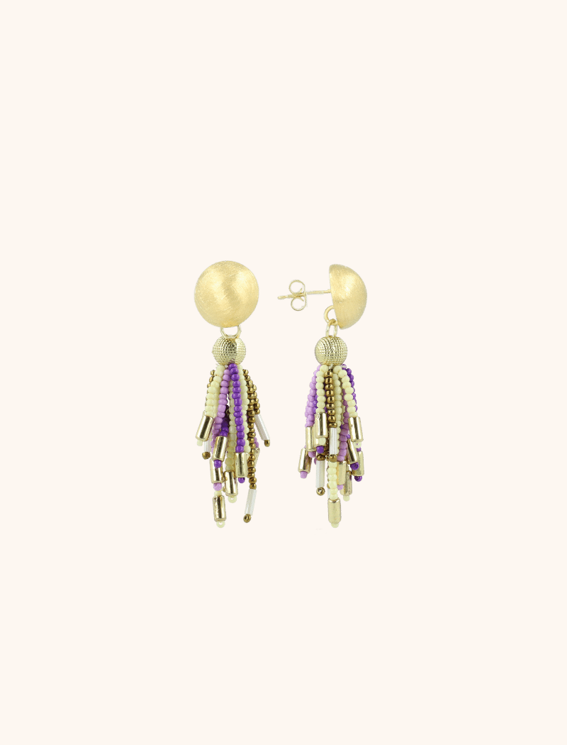 Lilac Mix Earrings Fantasy Tassle SClip
