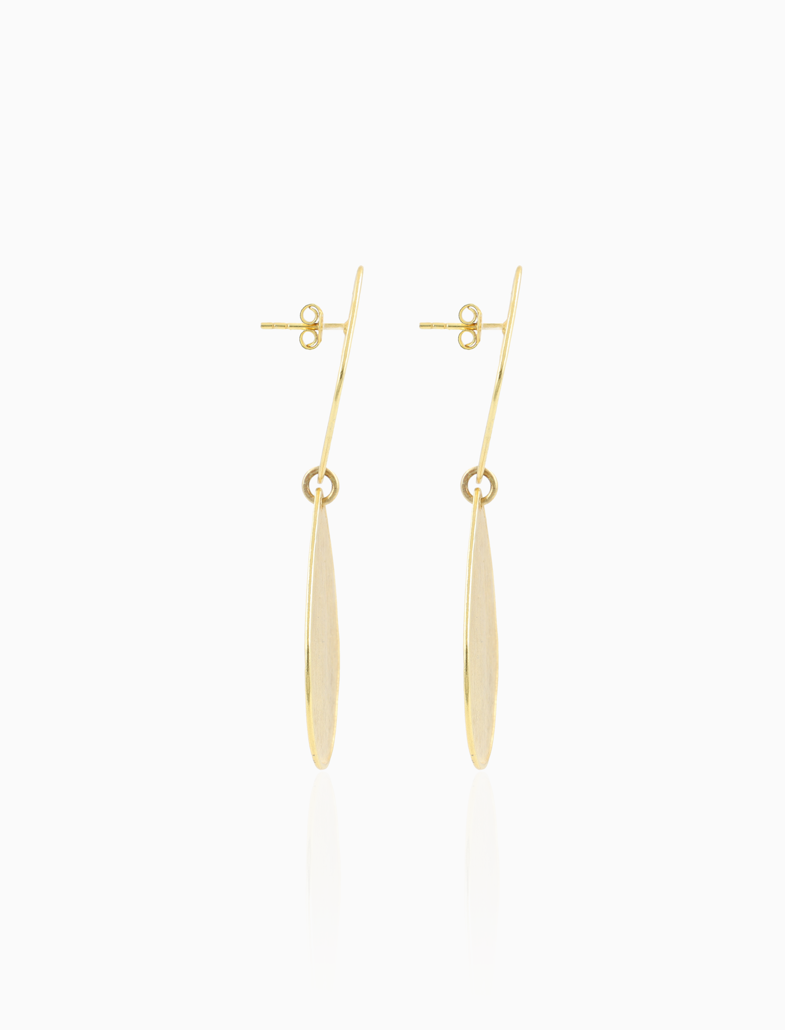 Gold Earrings Clara Stone Shape Drop Double