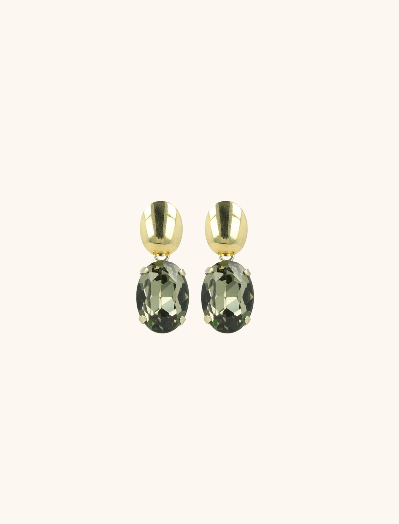 Daan Oorbellen Ovaal Strass Pendant M Zwarte Diamant lott-theme.productDescriptionPage.SEO.byTheBrand