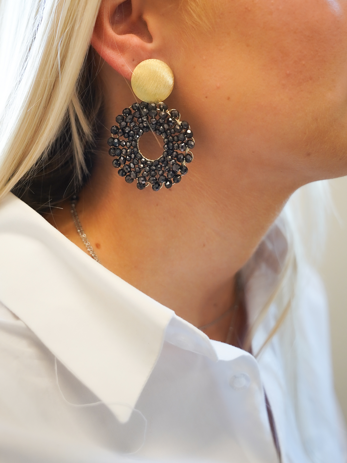 Metallic Brown Earrings Poppy Round