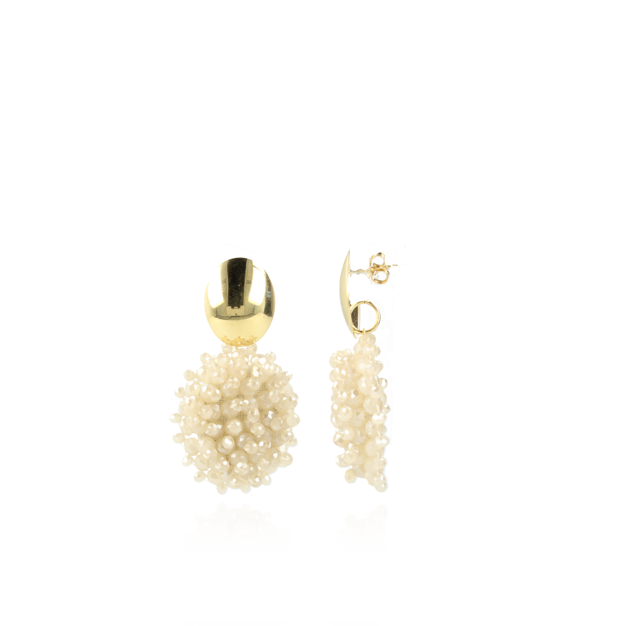 Beige Oorbellen Jazz Ovaal S