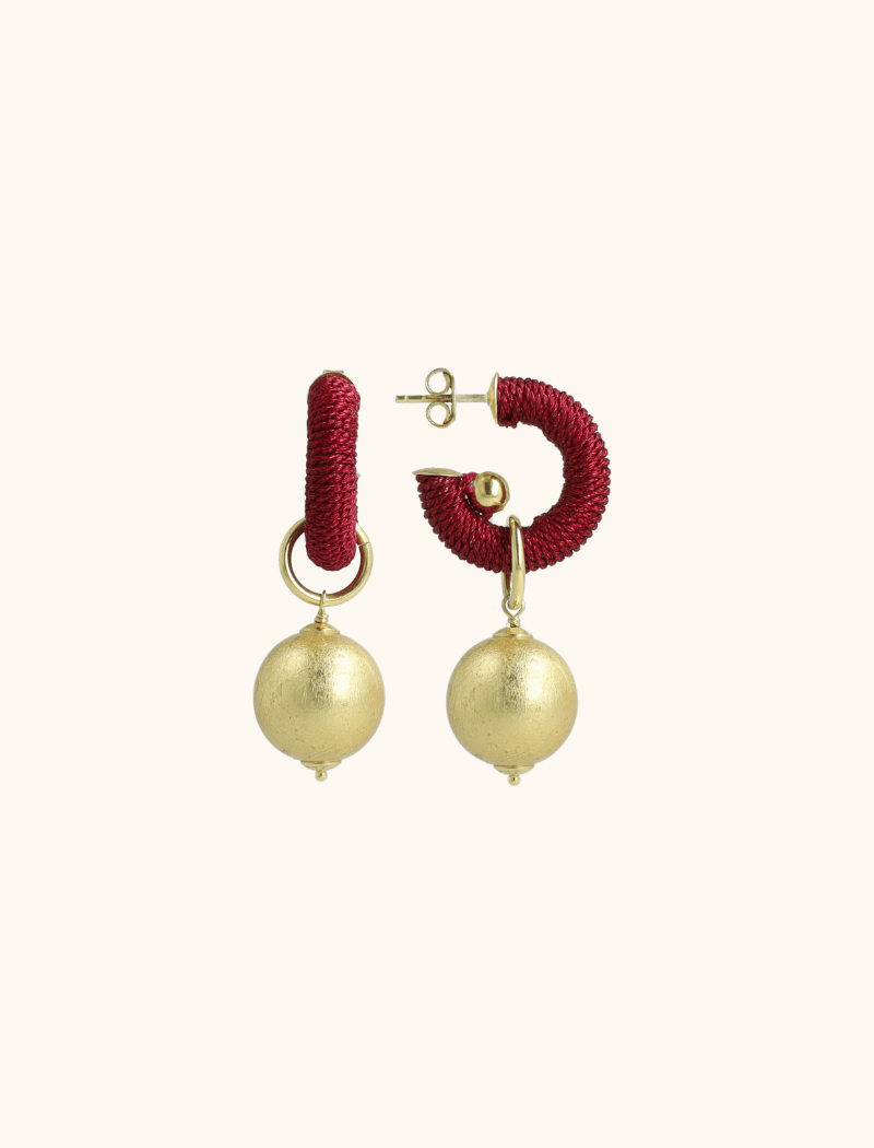 Bordeaux Earrings Lulu Creole Ball XS