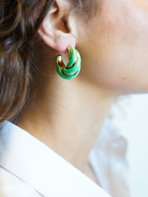 Classic earrings Turquoise creole S