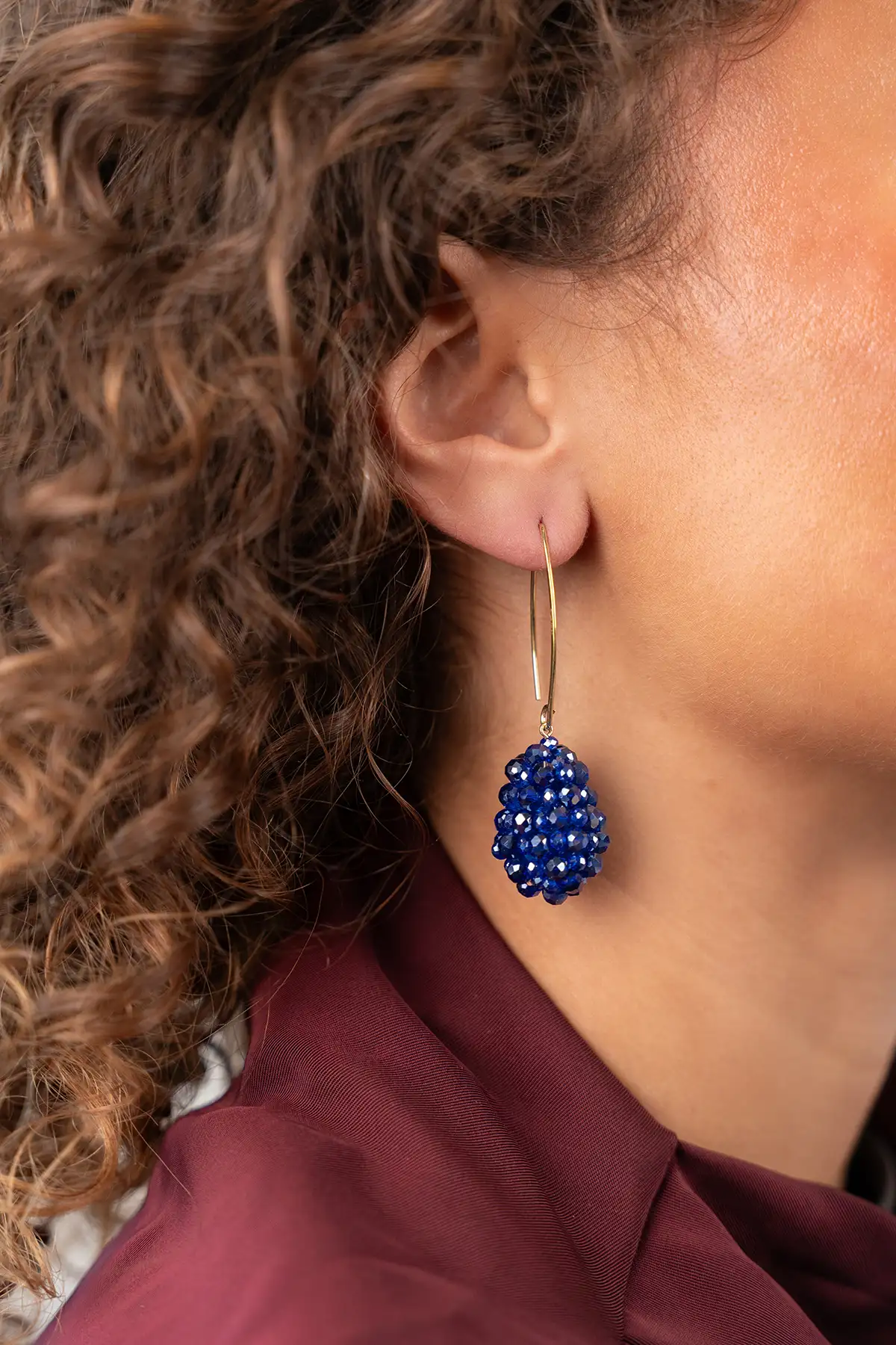 Blauwe Oorbellen Cone XS Irregular Stones Amy