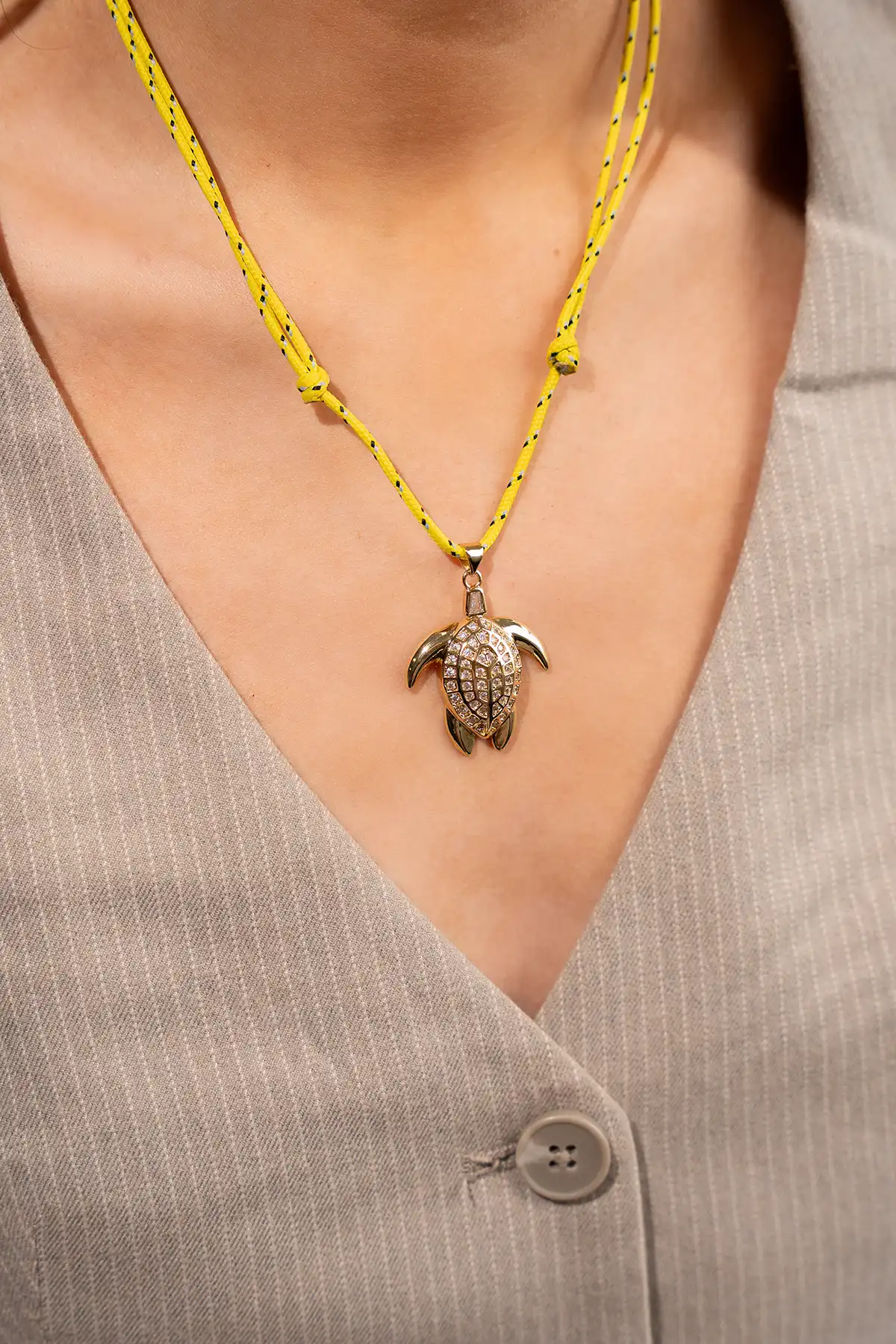 Ketting Schildpad Shine Bright - Geel