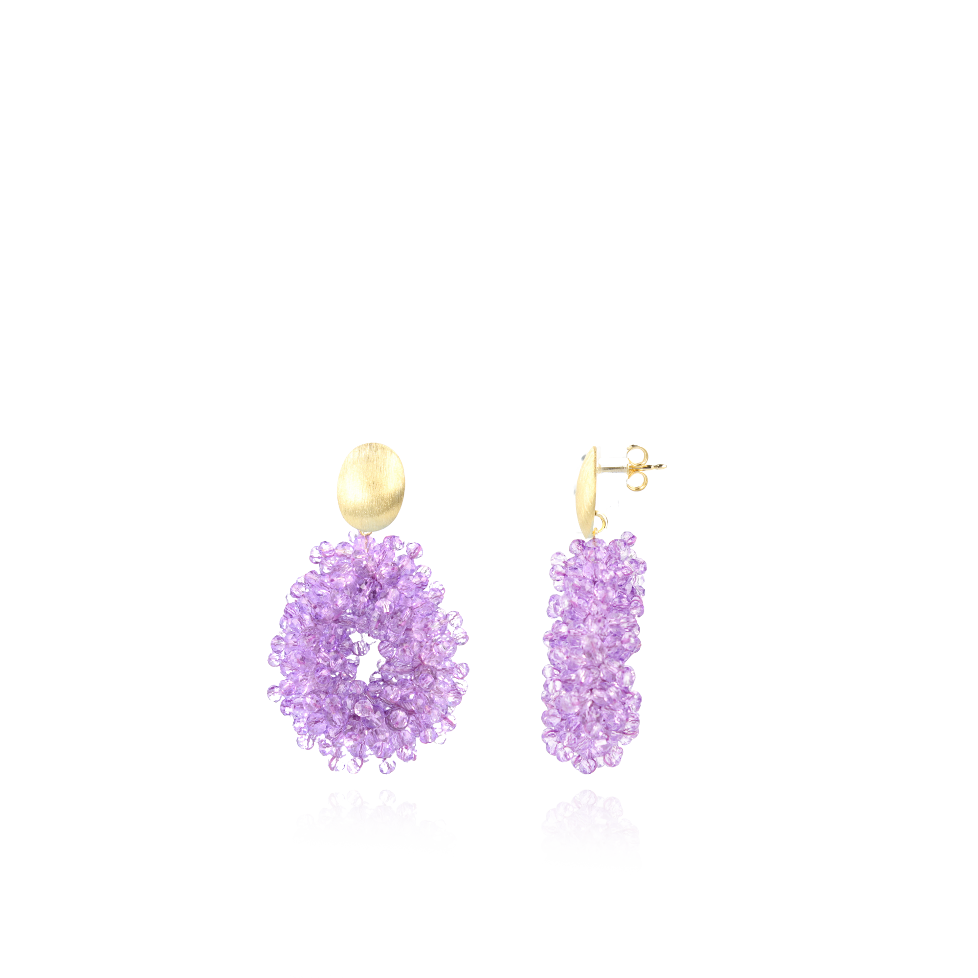 Licht Paarse Oorbellen Louise Glassberry Druppel S Double Stones Tonal