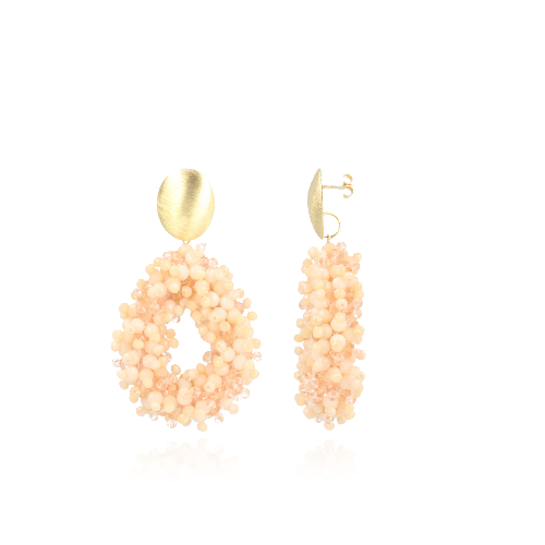 Orange Earrings Glassberry Louise Double Stones Drop L