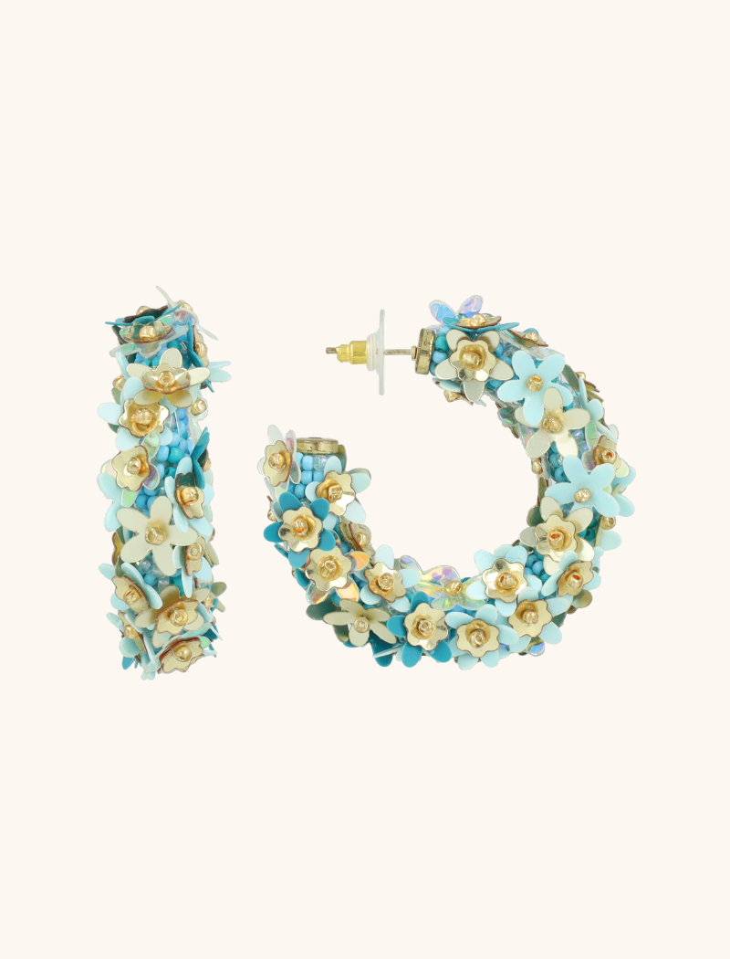 Blauwe Oorbellen Jasmijn Sequin Flower Creole Mlott-theme.productDescriptionPage.SEO.byTheBrand