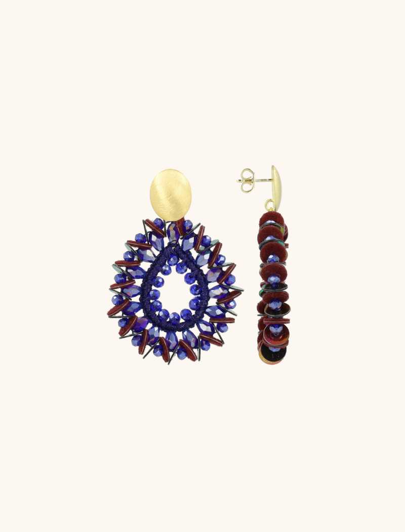 Blauwe Oorbellen Drop Kristallenl S Sequins Robin