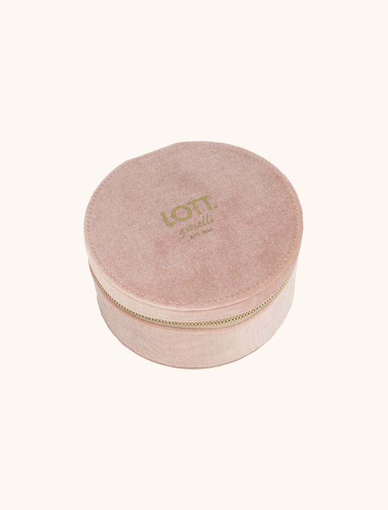 Roze Velvet Sieradenbox Rond