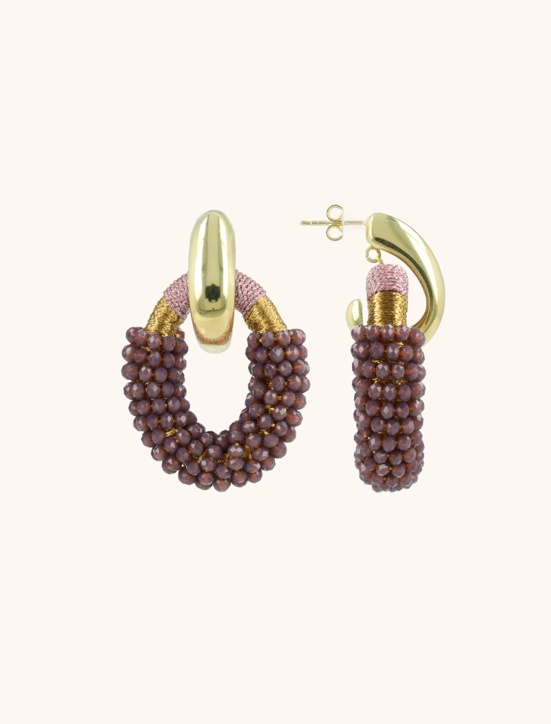 Ohrringe Lavendel dunkel Yara Oval M