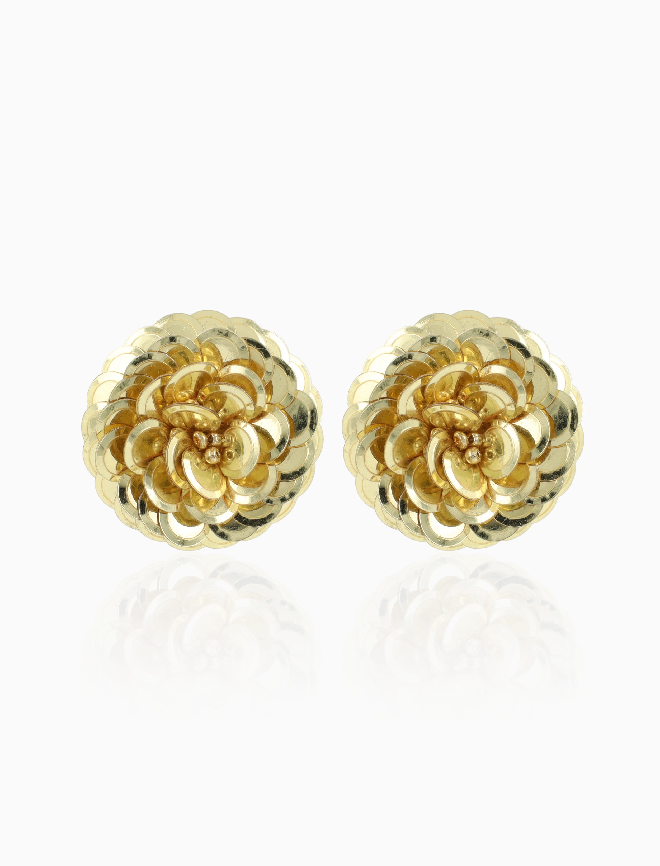 Goldfarbene Ohrringe Athena Sequin Flower S