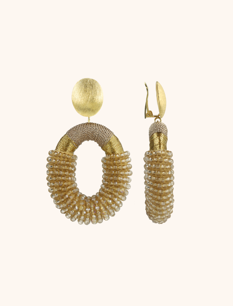 Champagne Oorbellen Yara Oval L Cliplott-theme.productDescriptionPage.SEO.byTheBrand