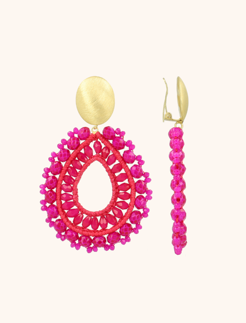 Fuchsia Oorbellen Vos Druppel L Clip