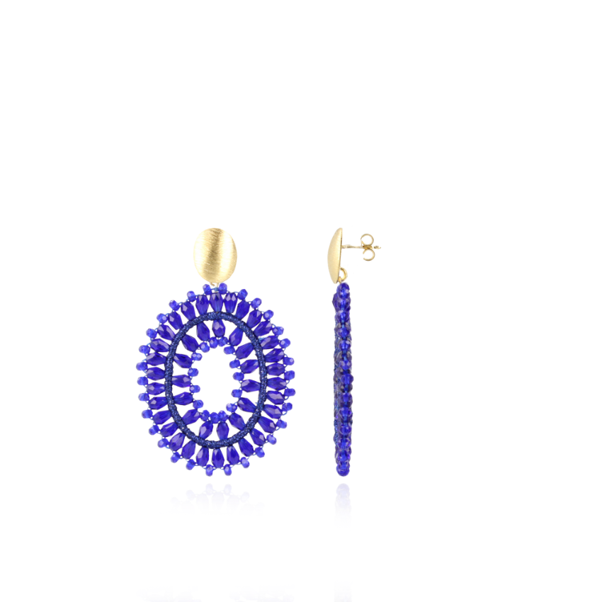 Koningsblauwe oorbellen Lotta Drop Double Mlott-theme.productDescriptionPage.SEO.byTheBrand