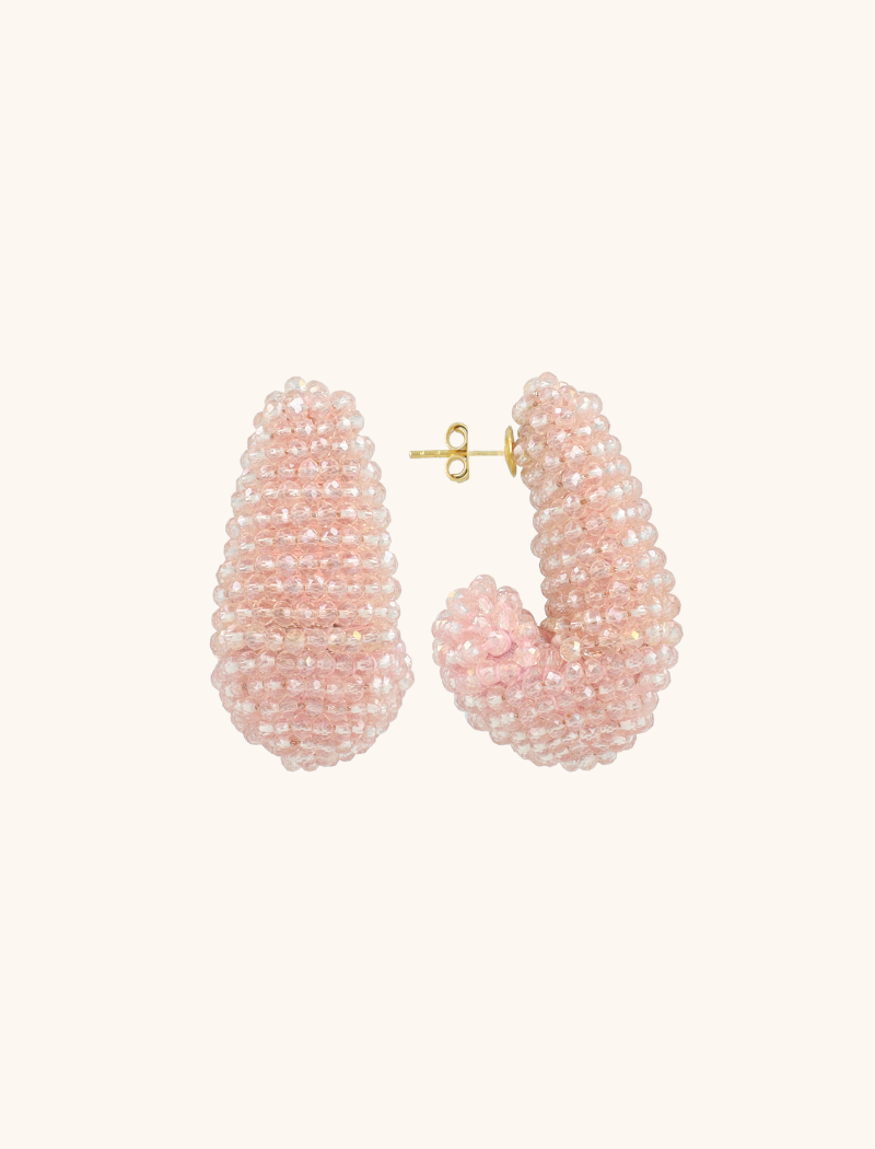 Crystal Pink Oorbellen Nadine Teardrop Creole M