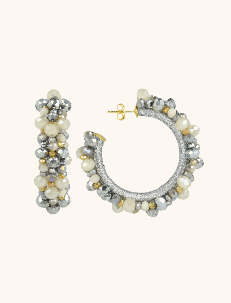 Metallic Beige Oorbellen Brecht Irregular Urchin Creool M