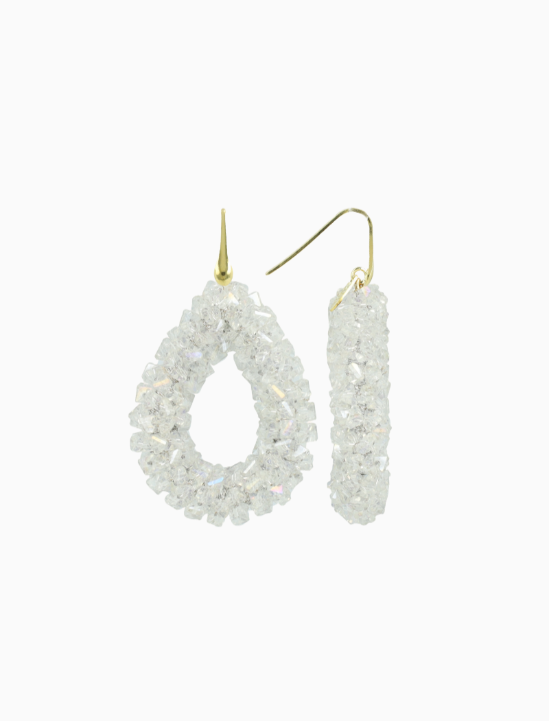 Crystal Silver Oorbellen Marieke Drop L. Raw