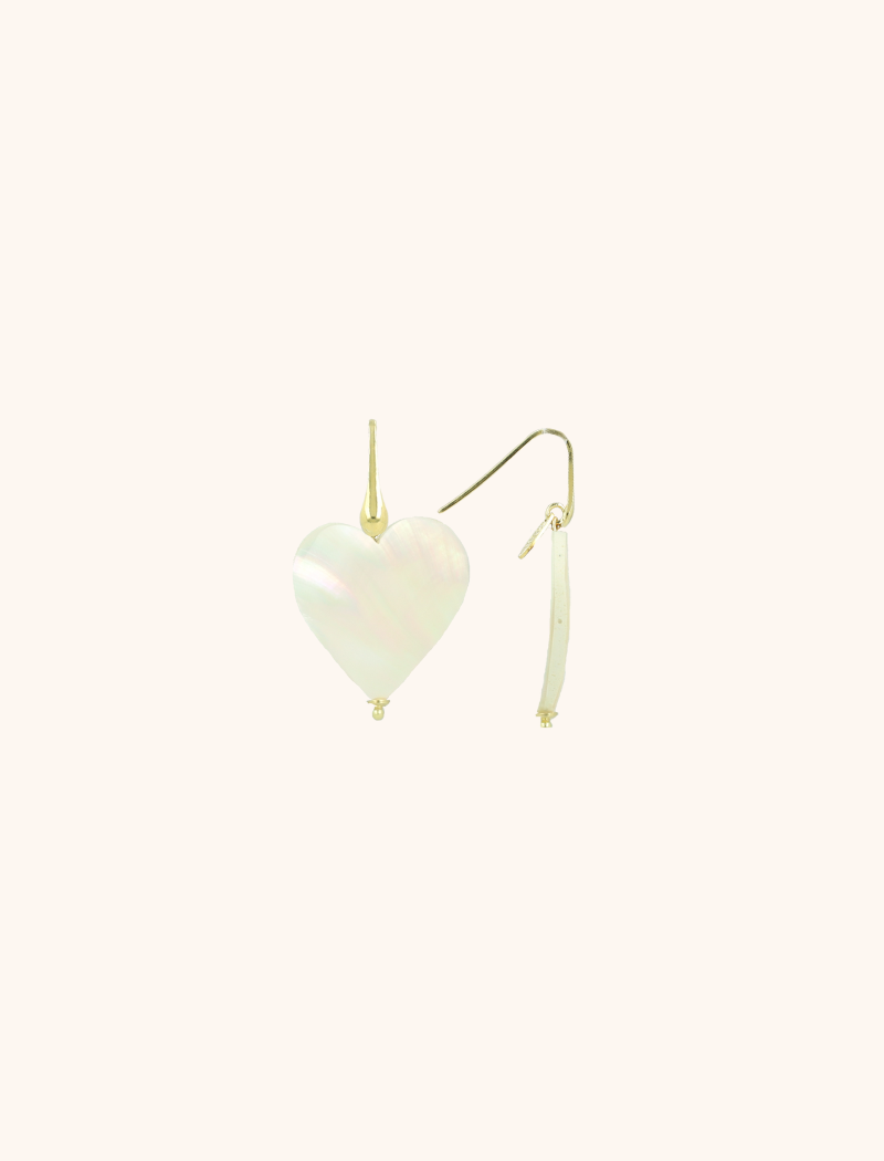 Flat Pearl Heart Earring M 