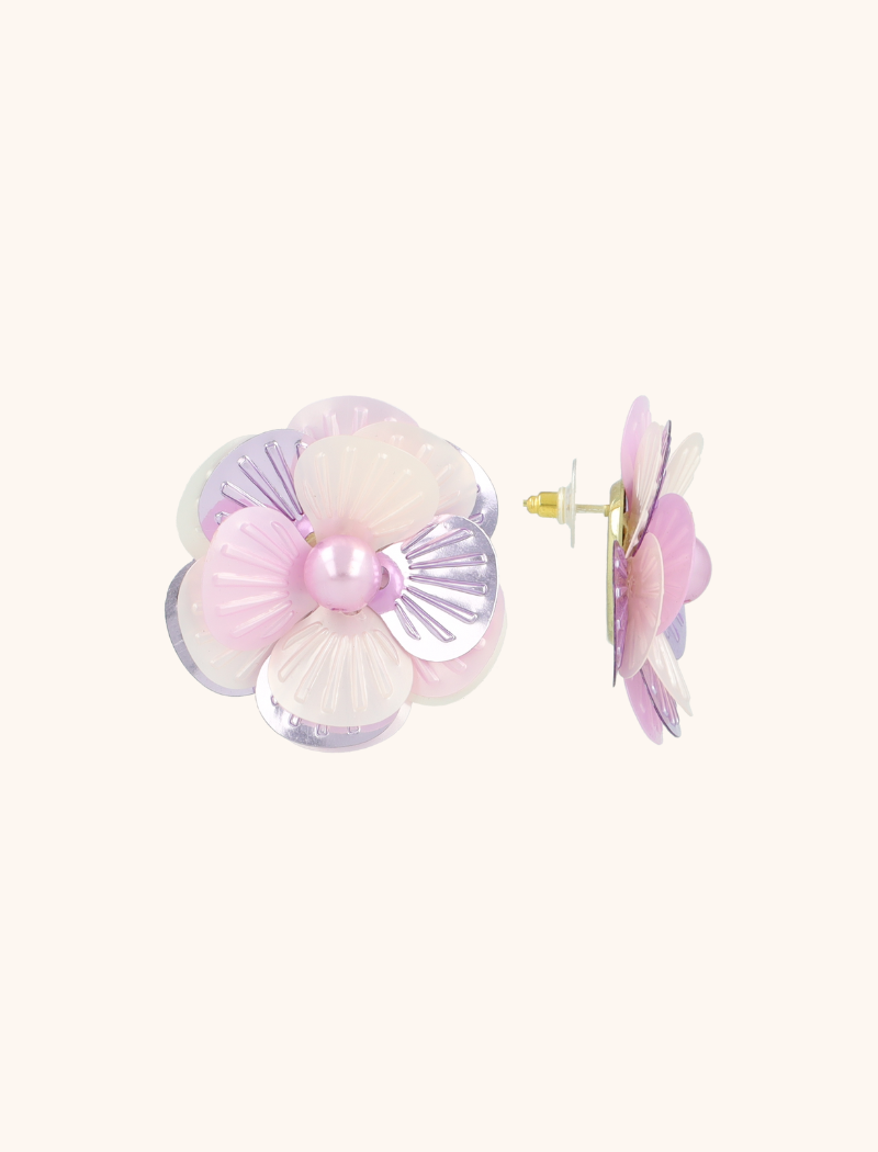 Lilac Mix/White Earrings Dianthe Flower Bomb  