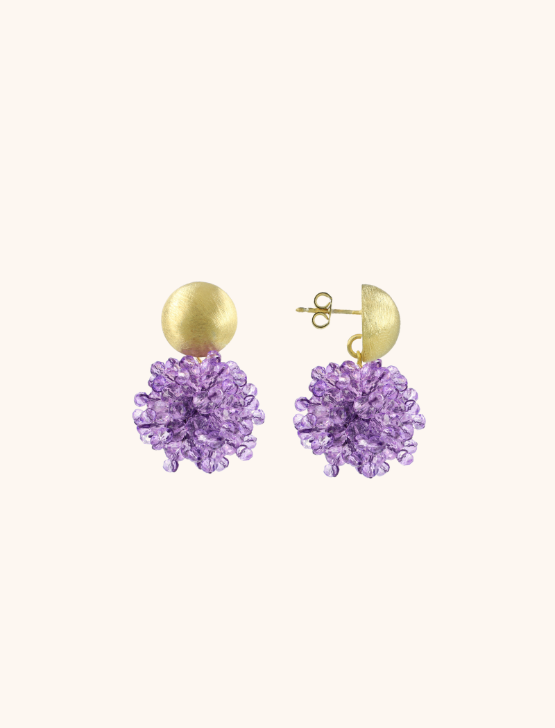 Dark Lavender Ohrringen Jacky Globe S Double Stones