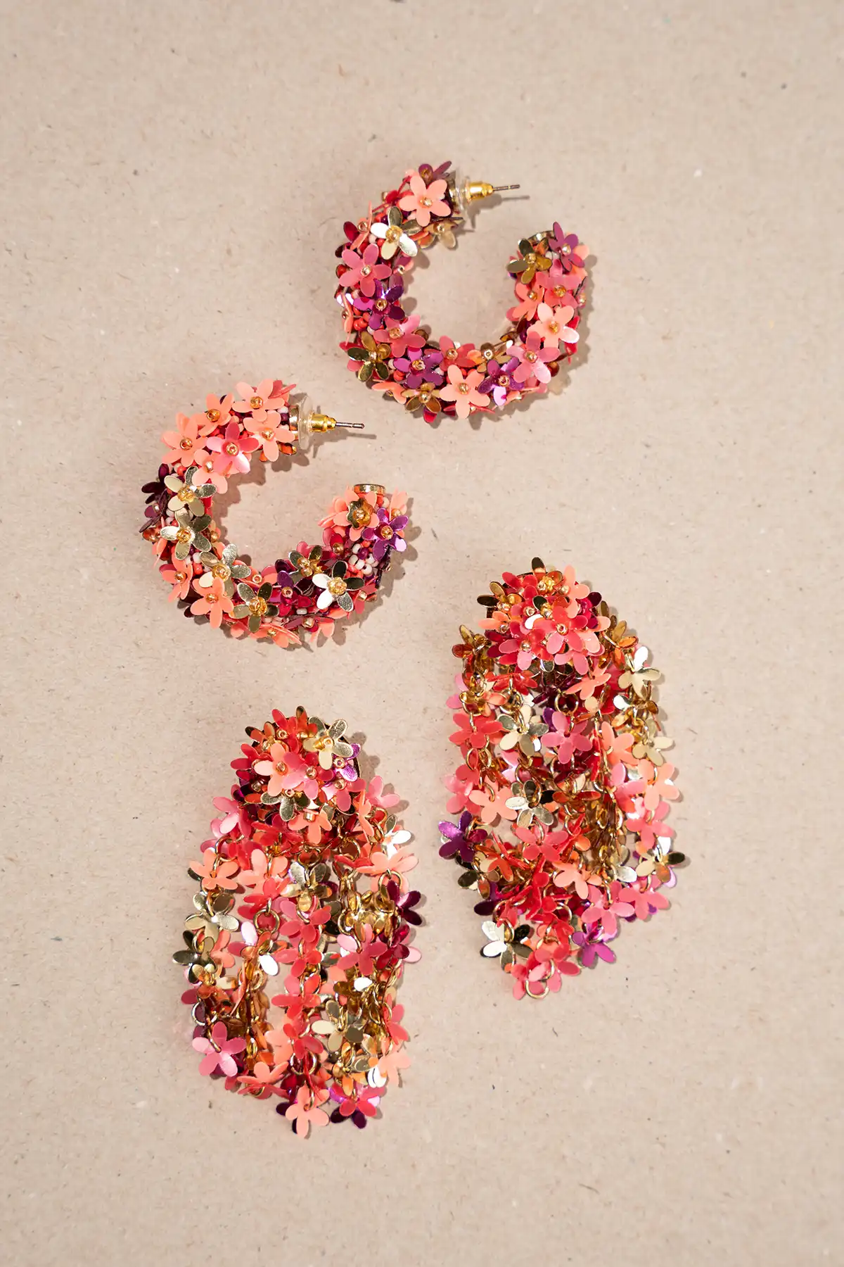Abrikoos Fuchsia Sequin Flower Rain Oorbellenlott-theme.productDescriptionPage.SEO.byTheBrand