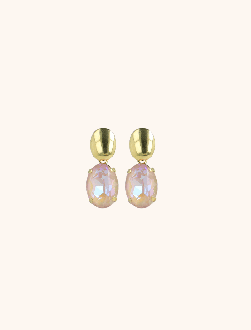 Daan Oorbellen Ovaal Strass Pendant M Peach Powderlott-theme.productDescriptionPage.SEO.byTheBrand