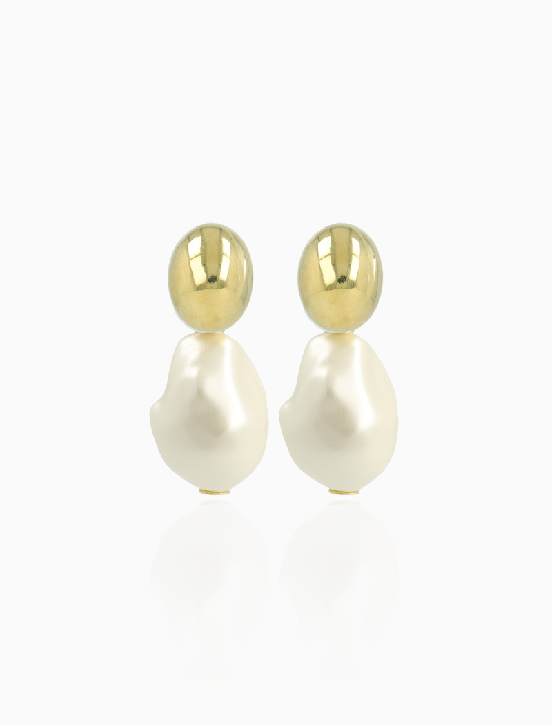 Pearl Earrings Irregular Stone L Bailey