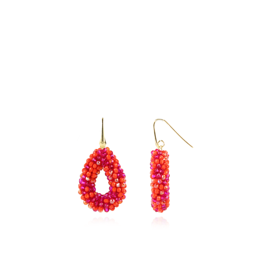 Mixed Fuchsia Earrings Berry Drop S
