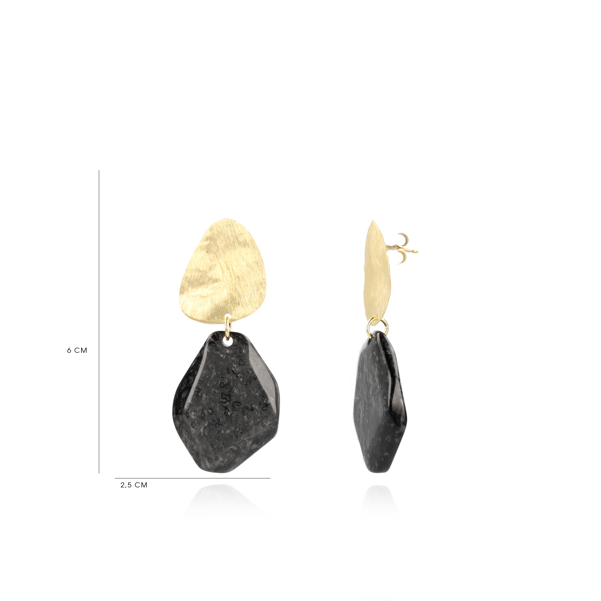 Marble Black Earrings Simone Asymmetric Rock Mlott-theme.productDescriptionPage.SEO.byTheBrand