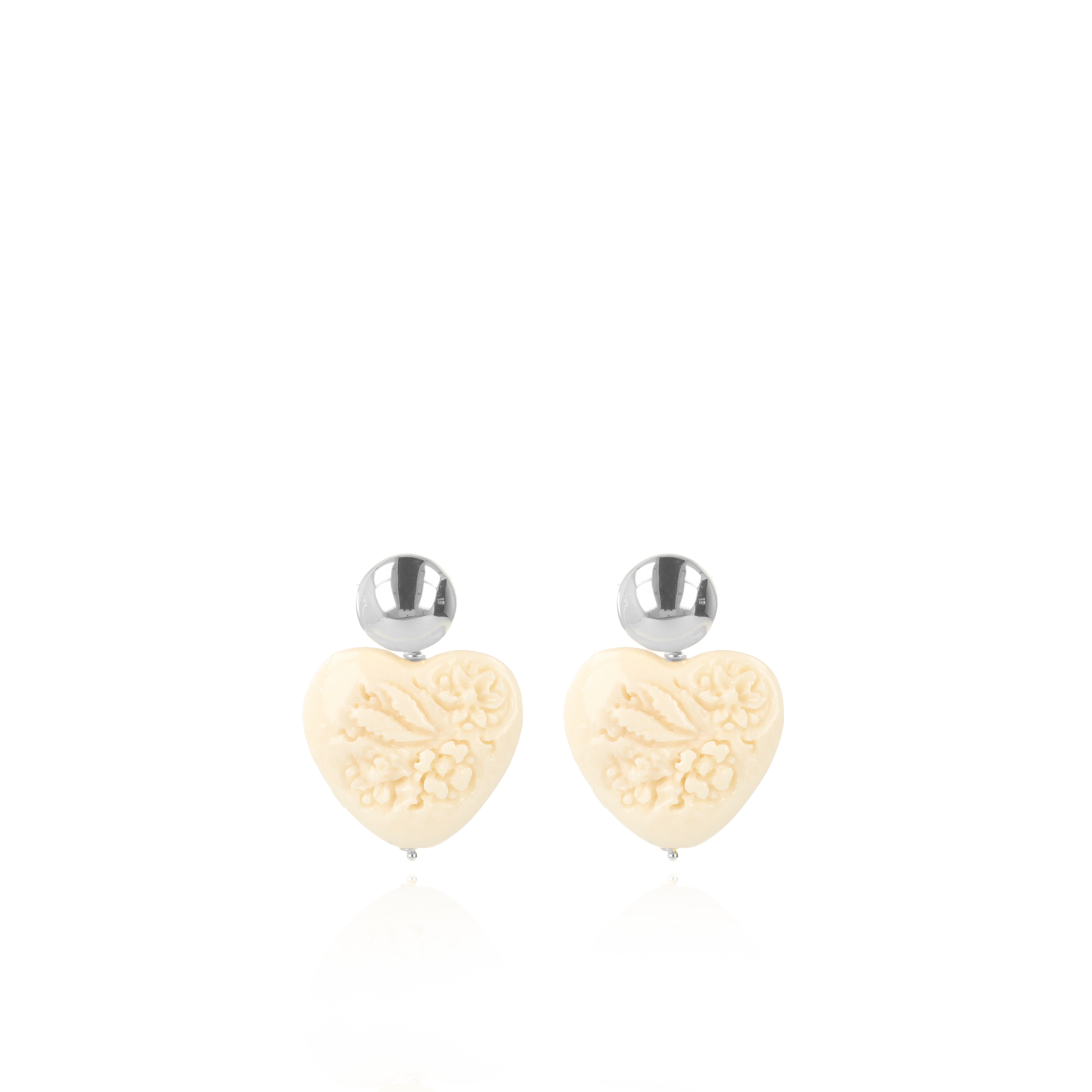 Beige Hart Oorbellen Honey S