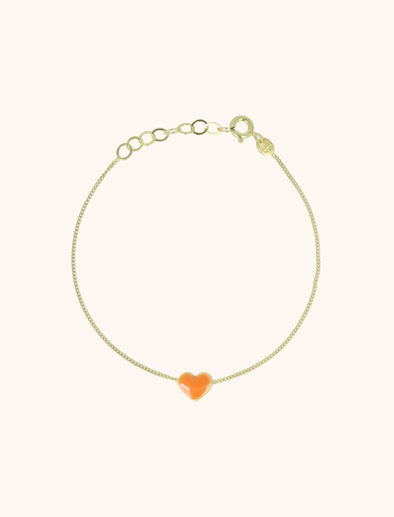 Symbol bracelet heart enamel orange 