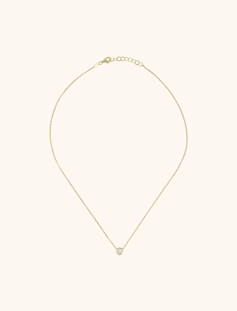 Goudkleurige Ketting Judith Framed round Crystal