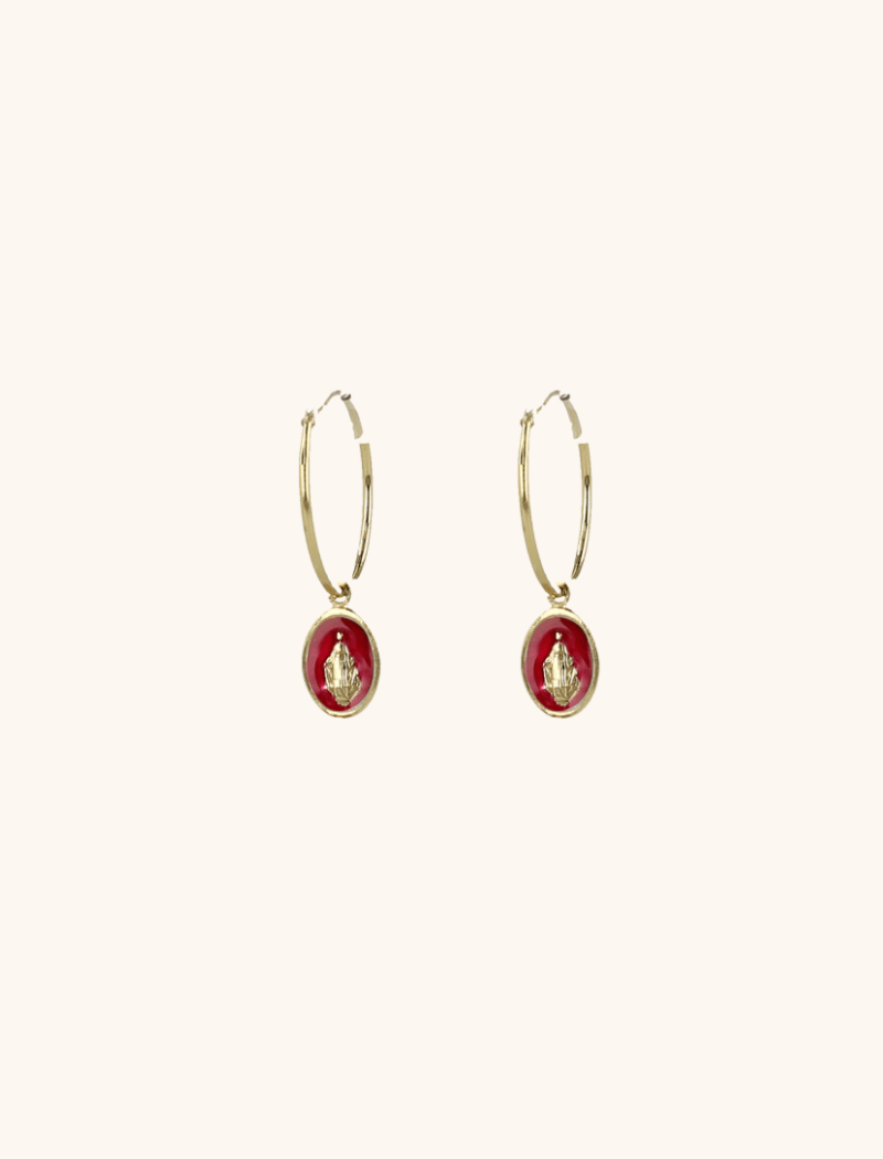 Madonna red earrings