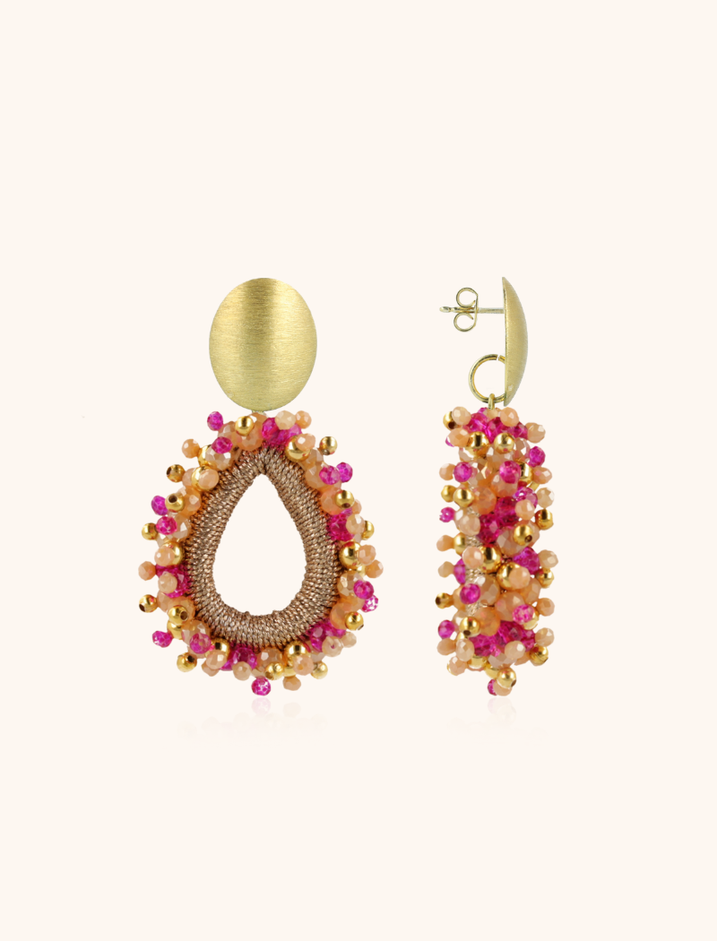 Fuchsia Tangerine Earrings Carina Urchin Drop M