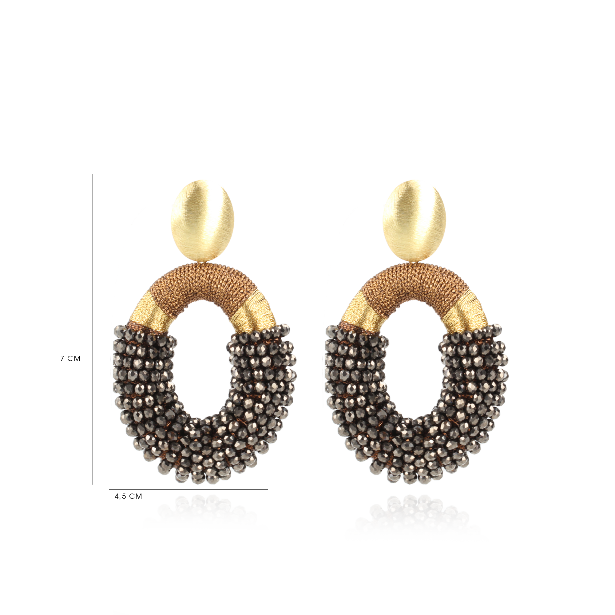 Metallic Brown Earrings Combi Oval L lott-theme.productDescriptionPage.SEO.byTheBrand