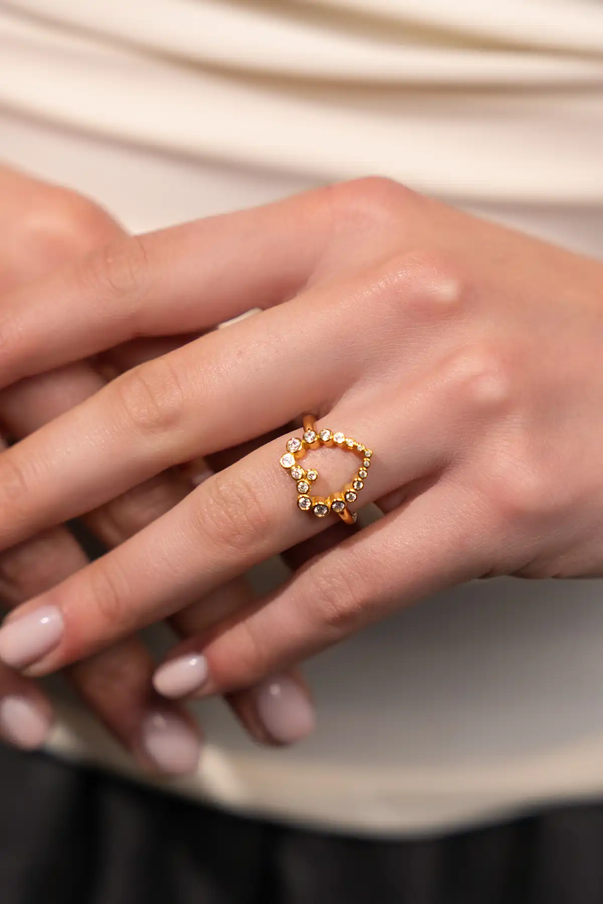 Gouden Ring Hart Brooke