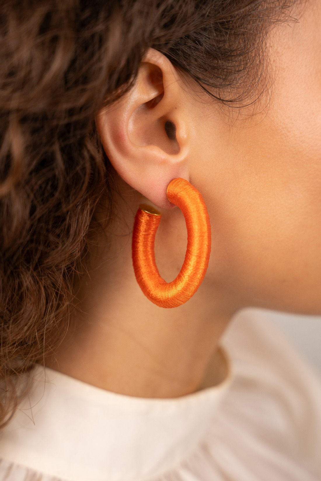 Orange Earrings Amara Creole Oval L