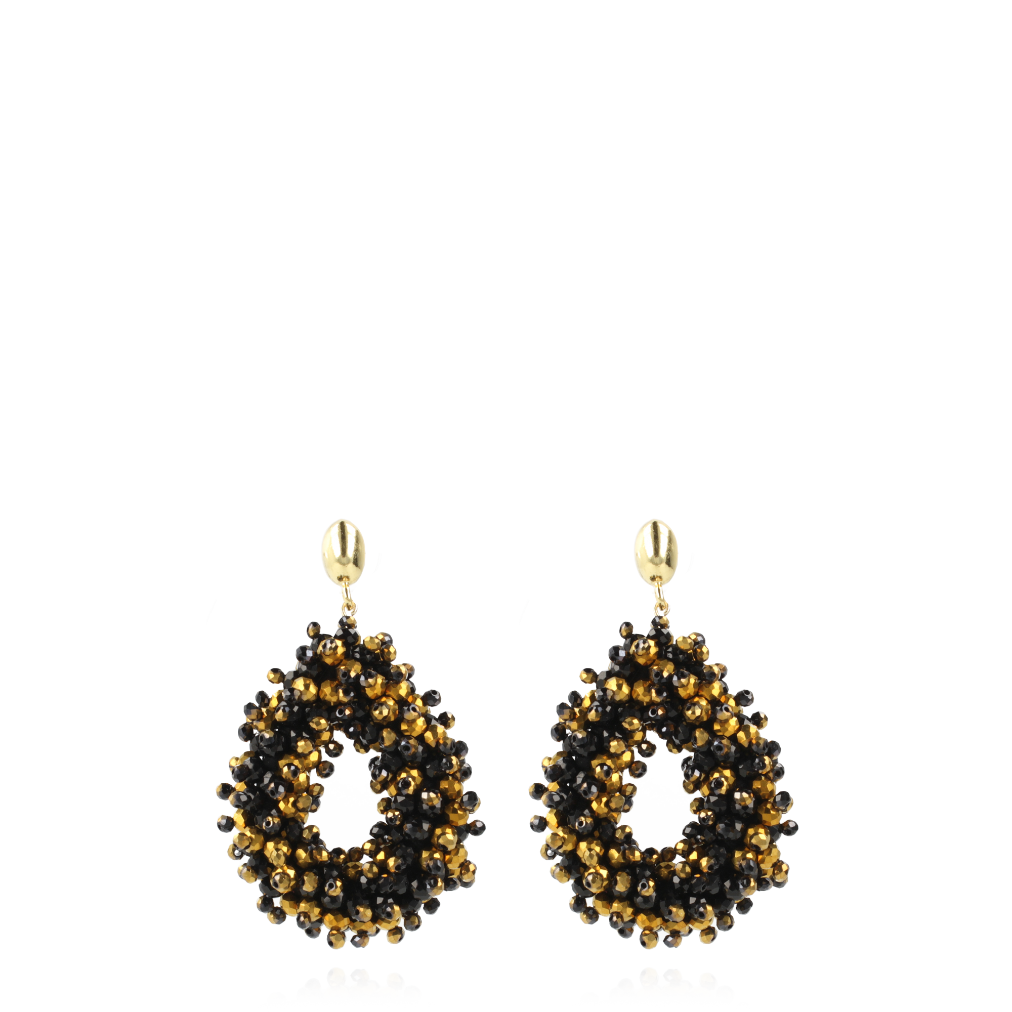 Gold-coloured Earrings Louise Double Stones Tonal Drop L