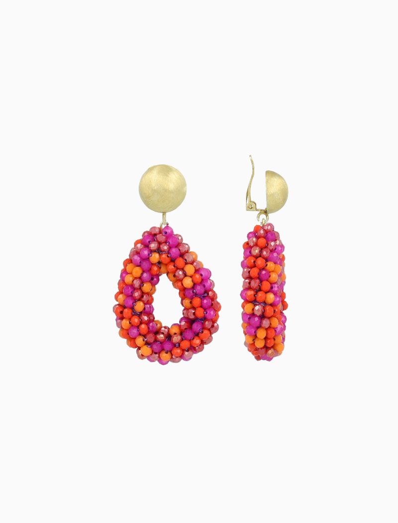 Fuchsia Earrings Berry Drop S Clip